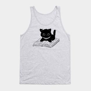 Reading with Kitty: Cute Cat Cartoons for Book Lovers! Tank Top